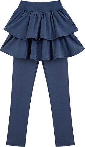 GUOGUOWU Girls School Uniform Pants Leggings with Skirts Stretch Warm Jegging 4-12 Years in Saudi Arabia