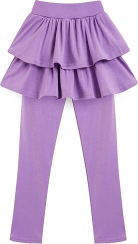 GUOGUOWU Girls School Uniform Pants Leggings with Skirts Stretch Warm Jegging 4-12 Years in Saudi Arabia