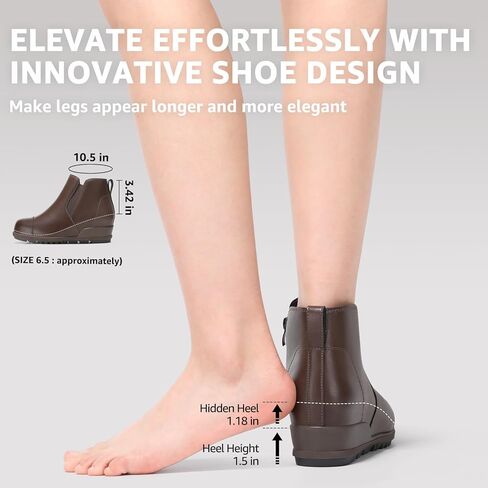 أحذية Bacia Wedge للسيدات مريحة وأحذية عالية مخفية للكاحل مع سحاب in Kuwait