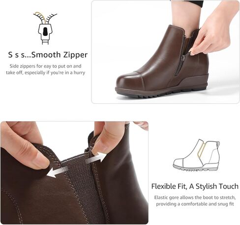 أحذية Bacia Wedge للسيدات مريحة وأحذية عالية مخفية للكاحل مع سحاب in Kuwait