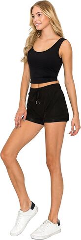 EttelLut - شورت نسائي لراكبي الدراجات النارية والتمارين الرياضية والجيم والجري واليوجا والتمارين الرياضية والتنس وكرة السلة مع جيبين بسحاب in Kuwait