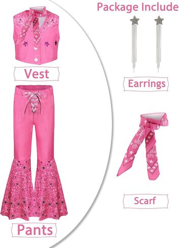 زي راعية البقر بطلة الفيلم للبالغين من Hitormoon للنساء 70s 80s هيبي ديسكو وردي متوهج بانت الهالوين التأثيري مع الملحقات in Kuwait