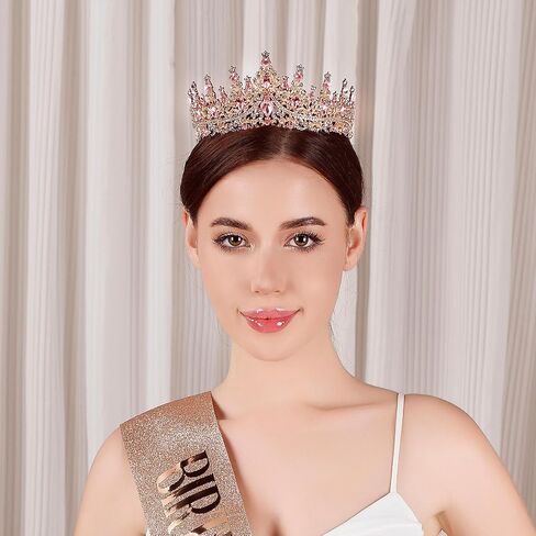 Tiara for Women, Crystal Queen Crowns, Rhinestone Princess Tiaras, Royal Hair Accessories Perfect for Birthday Decorations, Wedding Brides, and Halloween Cosplay (Silver) in Kuwait
