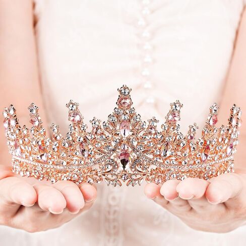 Tiara for Women, Crystal Queen Crowns, Rhinestone Princess Tiaras, Royal Hair Accessories Perfect for Birthday Decorations, Wedding Brides, and Halloween Cosplay (Silver) in Kuwait