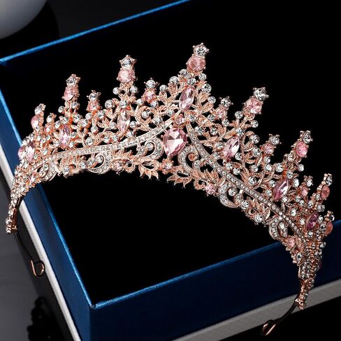 Tiara for Women, Crystal Queen Crowns, Rhinestone Princess Tiaras, Royal Hair Accessories Perfect for Birthday Decorations, Wedding Brides, and Halloween Cosplay (Silver) in Kuwait