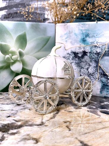 VI N VI عربة اليقطين البيضاء صندوق المجوهرات صندوق المجوهرات صندوق المجوهرات هدايا مطلية باليد in Kuwait