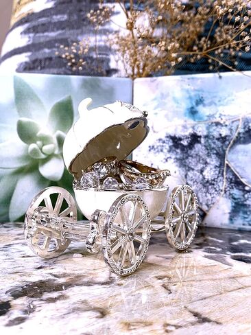 VI N VI عربة اليقطين البيضاء صندوق المجوهرات صندوق المجوهرات صندوق المجوهرات هدايا مطلية باليد in Kuwait