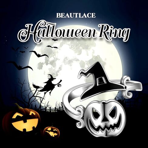 خواتم جميلة هالوين اليقطين قابل للتعديل و ساحر الساحرة قبعة خاتم الفضة مطلي هالوين شبح الساحرة مقشة خاتم مفتوح الإصبع حزب مجوهرات KR0065W, كريستال, مكعب زركونيا in Kuwait