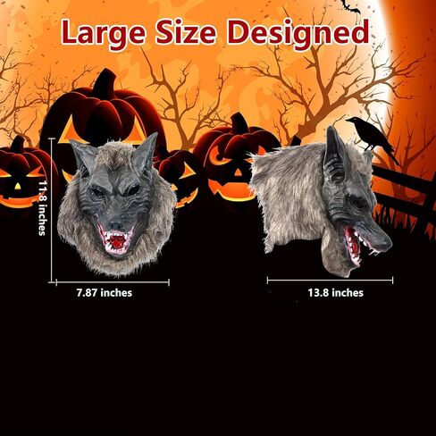 قناع رعب الهالوين من GAGMKXN، قناع تنكري بالذئب، أغطية رأس للحفلات التنكرية، أزياء دعائم المنزل المسكون in Kuwait