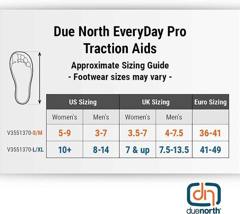 Due North Everyday Pro Ice Cleats for Walking on Ice and Snow - 12 Replaceable Ice Diamond Spikes (1Pair) in Kuwait