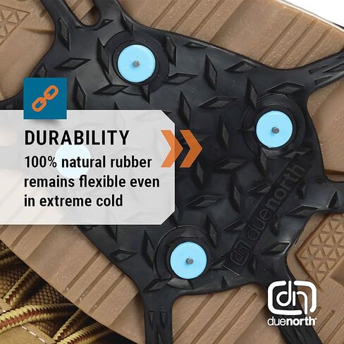 Due North Everyday Pro Ice Cleats for Walking on Ice and Snow - 12 Replaceable Ice Diamond Spikes (1Pair) in Kuwait