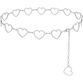 HIQUACC Long Tassel Waist Chain Belt for Women, Adjustable Metal Body Belly Belt Chain for Dress