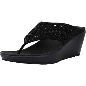 سكيتشرز بيفرلي - زيارة الصيف - حجر الراين مقنعين قطع ليزر إسفين صندل المرأة إسفين in Kuwait