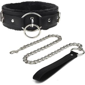 IUEWUF Leather choker Collar with Lock Adjustable Size for women