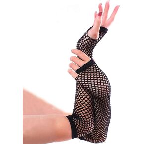 Yikisdy Fashion 80s Fishnet Gloves Fingerless Sexy Glove Neon Long Gloves Stretchy Goth Party Dance Glove for Women and Girls in Kuwait