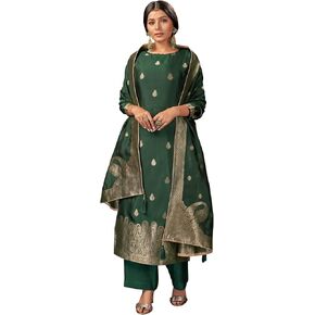 بدلة فاردا الهندية الباكستانية سالوار كاميز للنساء || قماش فيسكوز زاري حرير غير مخيط in Kuwait