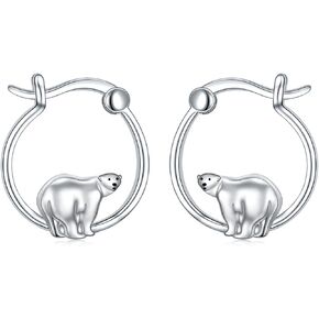925 Sterling Silver Animal Nature Hoop Earrings for Women Teen Girls Small Unicorn/Owl Huggie Hoop Earrings Unicorn