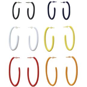 6 أزواج متعددة الألوان هوب الاكريليك النايلون البلاستيك آخر أقراط الطبية هيبوالرجينيك لا ترصيع المعادن آذان حساسة in Kuwait