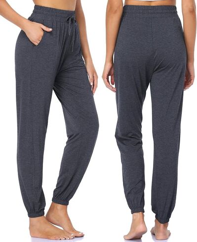 ASIMOON Womens Sweatpants Yoga Joggers with Pockets High Waist Elastic Lounge Running Workout Jogging Pants in Saudi Arabia