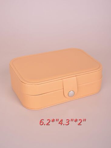 صندوق مجوهرات السفر المحمول من Bleiou، علبة مجوهرات للسفر مكونة من طبقتين، صناديق تخزين صغيرة منظمة للخواتم والأقراط والقلائد (وردي) in Kuwait