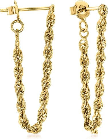 Ross-Simons 18kt Gold Over Sterling Endless Rope Chain Drop Earrings in Saudi Arabia