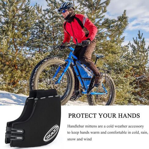 Handlebar Mittens- Windproof & Waterproof Fat Bike Bar Covers - Commuter Mountain Road Bicycle Bar Warmer Covers for Winter Cycling in Kuwait