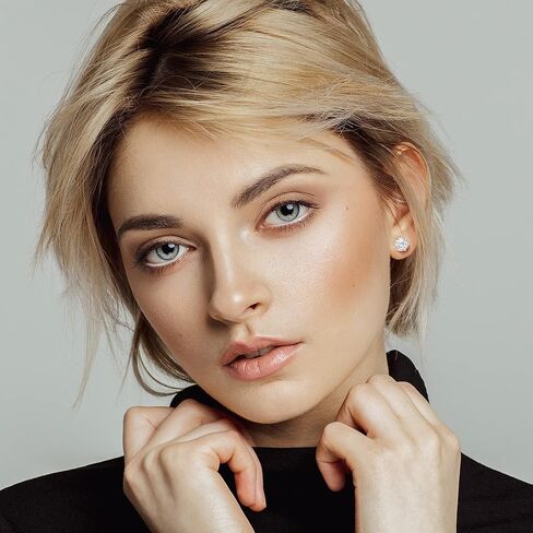 عزيزة · زول أقراط مويسانيتي مرصعة للنساء والرجال والبنات، لا تسبب الحساسية S925 من الفضة الإسترليني 0.5 قيراط D اللون VVS1 أقراط ألماس واضحة مع شهادة الأصالة in Kuwait