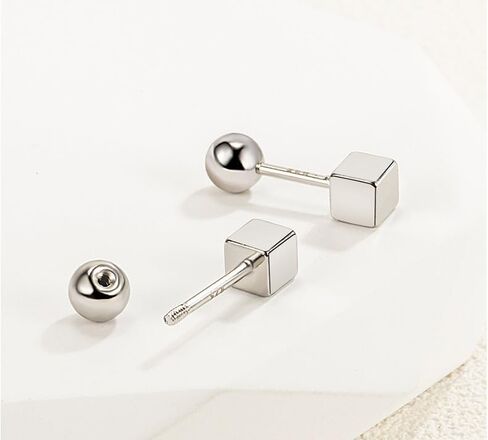 925 فضة الغضروف أقراط صغيرة للرجال النساء الفتيات مجموعة هيبوالرجينيك المسمار الخلفي أقراط صغيرة in Kuwait