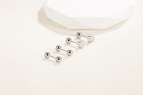 925 فضة الغضروف أقراط صغيرة للرجال النساء الفتيات مجموعة هيبوالرجينيك المسمار الخلفي أقراط صغيرة in Kuwait