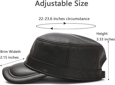 Men Lambskin Leather Cadet Army Caps Military Caps Flat Top Cap in Saudi Arabia