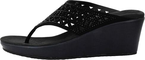 سكيتشرز بيفرلي - زيارة الصيف - حجر الراين مقنعين قطع ليزر إسفين صندل المرأة إسفين in Kuwait