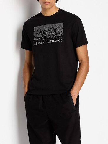 A|X ARMANI EXCHANGE Men's Regular Fit Cotton Jersey Crew Neck Embellished Box Logo Tee in Saudi Arabia