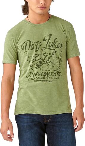 تي شيرت Lucky Brand الرجالي برسومات Dirty Luke's Whisky in Saudi Arabia