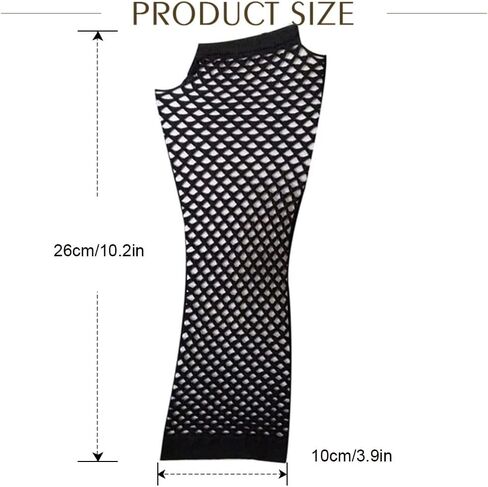 Yikisdy Fashion 80s Fishnet Gloves Fingerless Sexy Glove Neon Long Gloves Stretchy Goth Party Dance Glove for Women and Girls in Kuwait