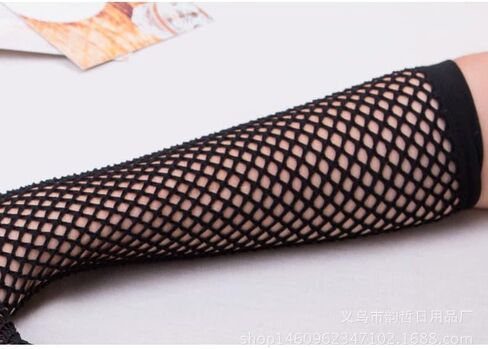 Yikisdy Fashion 80s Fishnet Gloves Fingerless Sexy Glove Neon Long Gloves Stretchy Goth Party Dance Glove for Women and Girls in Kuwait