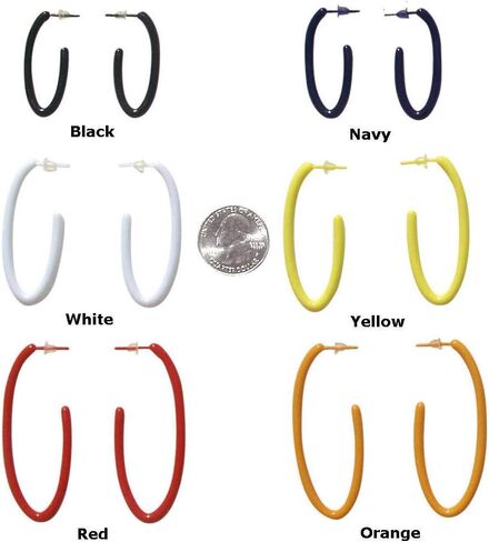 6 أزواج متعددة الألوان هوب الاكريليك النايلون البلاستيك آخر أقراط الطبية هيبوالرجينيك لا ترصيع المعادن آذان حساسة in Kuwait