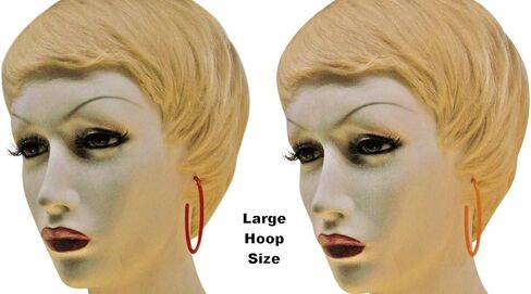 6 أزواج متعددة الألوان هوب الاكريليك النايلون البلاستيك آخر أقراط الطبية هيبوالرجينيك لا ترصيع المعادن آذان حساسة in Kuwait