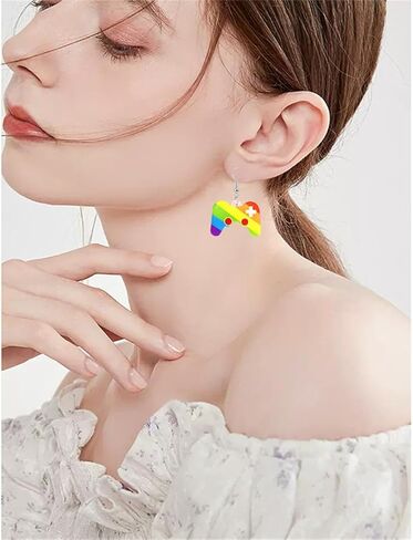 مضحك لطيف غريب قوس قزح الأقراط الإبداعية قوس قزح الحب القلب فراشة عباد الشمس قلم رصاص الاكريليك استرخى الأقراط خفيفة الوزن الصيف الآيس كريم الفطر الضفدع الأقراط الملونة للنساء الفتيات هدايا المجوهرات in Kuwait