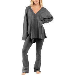 VAOYIU طقم نسائي كبير الحجم ذو وجهين وياقة على شكل حرف V وياقة واسعة مكونة من قطعتين بدلة رياضية in Kuwait