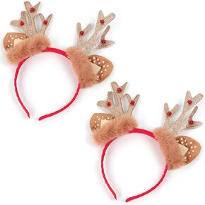Christmas Reindeer Antlers Headband Headwear Girls Headbands Sequins Party Head Band Women Hair Accessory (Antlers)