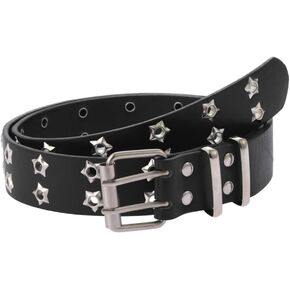 Plocyhko Fairy Grunge Leather Belts Y2K Women Star Punk Goth Buckle Grommet Waist Aesthetic Belt Accessories Fairycore 43''