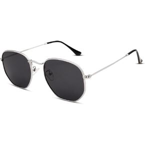 Pro Acme Polarized Hexagon Sunglasses for Women Men Polygon Sunnies Square Metal Frame in Saudi Arabia