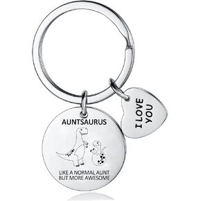 YEEQIN Aunt Gifts from Niece Nephew Auntsaurus Keychain Gift Funny Personalized Keychain Gifts Birthday Gift Aunt