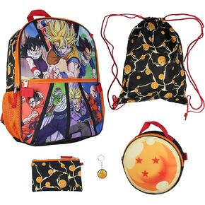 Bioworld Dragon Ball Z Backpack Lunch Box Drawstring Bag Keychain Pencil Case 5 Pc Set in Kuwait