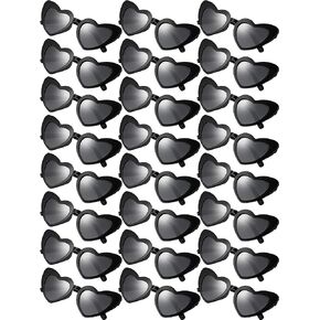 24 Pairs Black Bachelorette Sunglasses Heart Sunglasses Retro Heart Shaped Eyewear Vintage Cat Style Glasses for Women Girls Bridesmaid Wedding Bachelorette Party