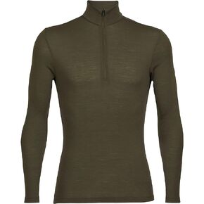 Icebreaker Merino Men's 175 Everyday Cold Weather Base Layer Thermal Long Sleeve Half Zip Top, Loden Green, Large