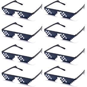 نظارات شمسية للحفلات من JYZOBJHB مكونة من 8 قطع بتصميم فسيفساء منقطة باللون الأسود للجنسين والبالغين in Kuwait