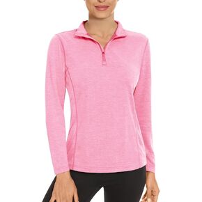 Boladeci قمصان نسائية طويلة الأكمام ربع سحاب بلوفر UPF 50+ حماية من الشمس قمصان غولف طفح الحرس الأشعة فوق البنفسجية SPF القمم in Kuwait