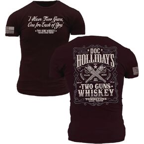 Tombstone Doc Holliday I Have Two Guns One for Each of You Whiskey Premium Athletic Fit T-Shirt in Saudi Arabia