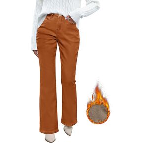 GRAPENT Bootcut جينز للنساء ارتفاع الخصر بسط صوف مبطن السراويل مضيئة الجينز الدنيم السراويل الحرارية ملابس الشتاء in Kuwait